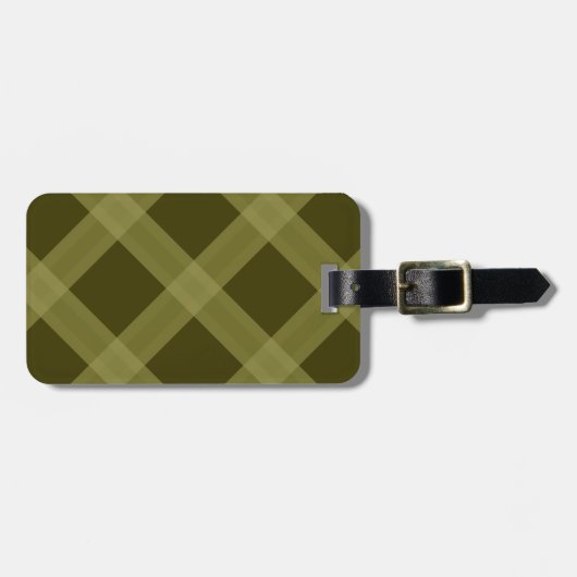 Olive Green Plaid Pattern Bagagelabel (Voorkant horizontaal)
