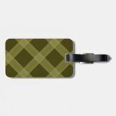Olive Green Plaid Pattern Bagagelabel (Achterkant horizontaal)