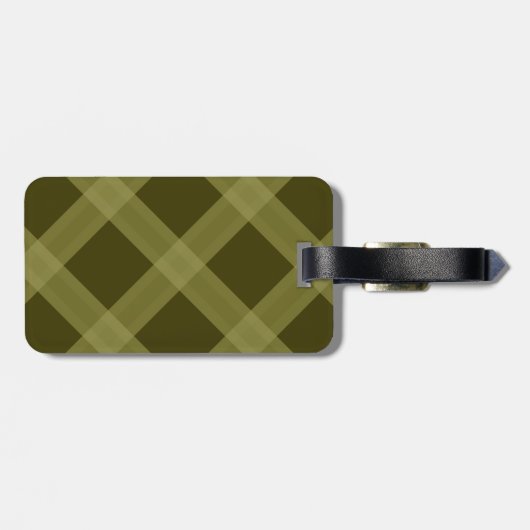 Olive Green Plaid Pattern Bagagelabel (Achterkant horizontaal)