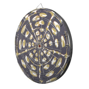 Olive Green Polka Dot Radial Pattern Art Print Dartbord