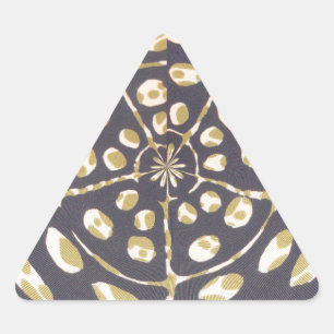 Olive Green Polka Dot Radial Pattern Art Print Driehoek Sticker