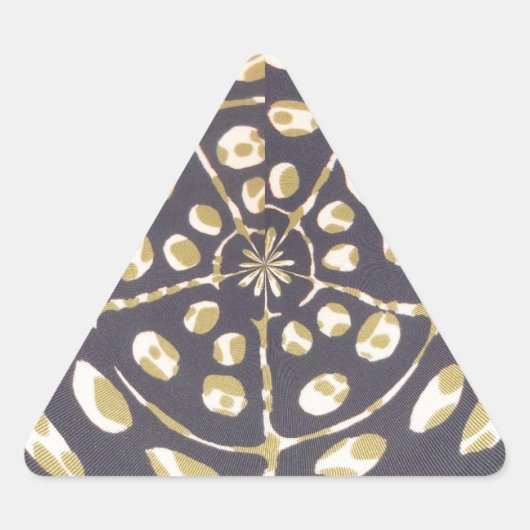 Olive Green Polka Dot Radial Pattern Art Print Driehoek Sticker (Voorkant)
