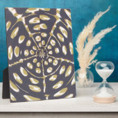 Olive Green Polka Dot Radial Pattern Art Print Fotoplaat (Zijkant)