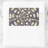 Olive Green Polka Dot Radial Pattern Art Print Rechthoekige Sticker (Tas)