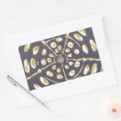 Olive Green Polka Dot Radial Pattern Art Print Rechthoekige Sticker (Envelop)