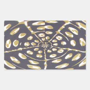 Olive Green Polka Dot Radial Pattern Art Print Rechthoekige Sticker