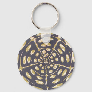 Olive Green Polka Dot Radial Pattern Art Print Sleutelhanger