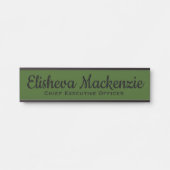 Olive Green Porte de bureau Signes Nom Plaque (Devant)