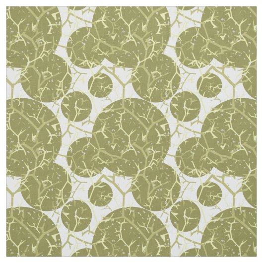 Olive Green Prickly Cactus Pattern Stof (Swatch)