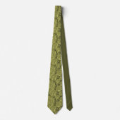 Olive Green Prickly Cactus Pattern Stropdas (Voorkant)