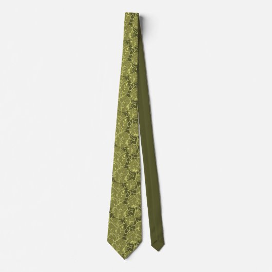 Olive Green Prickly Cactus Pattern Stropdas (Voorkant)