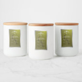 Olive Green Product Label Silver Frame Monogram Voedselcontainer Etiket (Flessen)