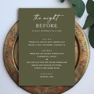 Olive Green repetitie diner Nacht voor Aardse Menu
