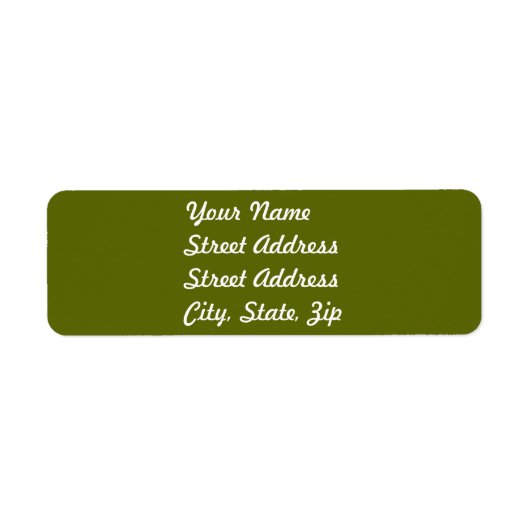Olive Green Return Address Sticker (Voorkant)