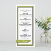 Olive Green Ribbon Wedding Menu / Program (Staand voorkant)