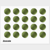 Olive Green Script Monogramme Stickers cire Sceau (Feuille)