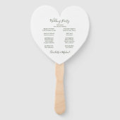 Olive Green Script Trouwceremonie Hart Handwaaier (Achterkant)
