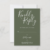 Olive Green Signature Script Simple Modern RSVP (Devant)