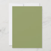 Olive Green  Sparking champagne bruiloft Kaart (Achterkant)