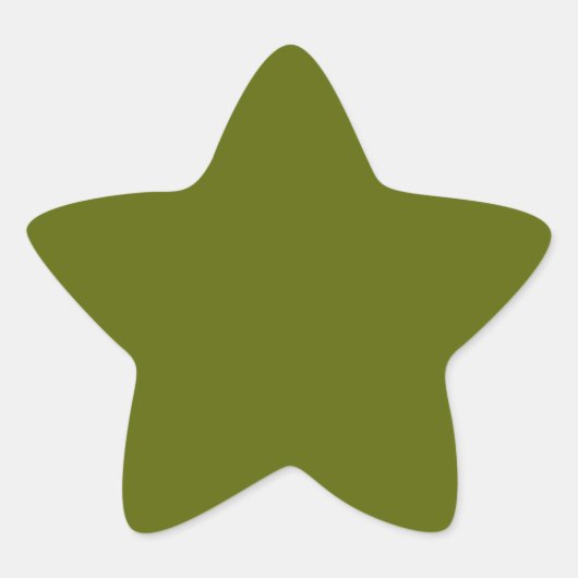 Olive Green Star-Sticker Ster Sticker (Voorkant)