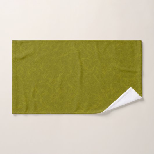 Olive green surface with subtle swirling pattern (Serviette à main)