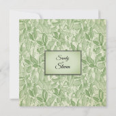Olive Green  Theme Wedding Kaart (Achterkant)