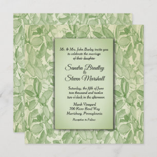 Olive Green  Theme Wedding Kaart