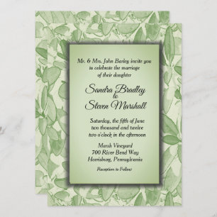 Olive Green  Theme Wedding Kaart