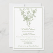 Olive Green Toile de Jouy Bridal Shower Invitation (Devant)
