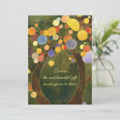 Olive Green Tree Theme Wedding Invitting Kaart (Staand voorkant)