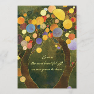 Olive Green Tree Theme Wedding Invitting Kaart