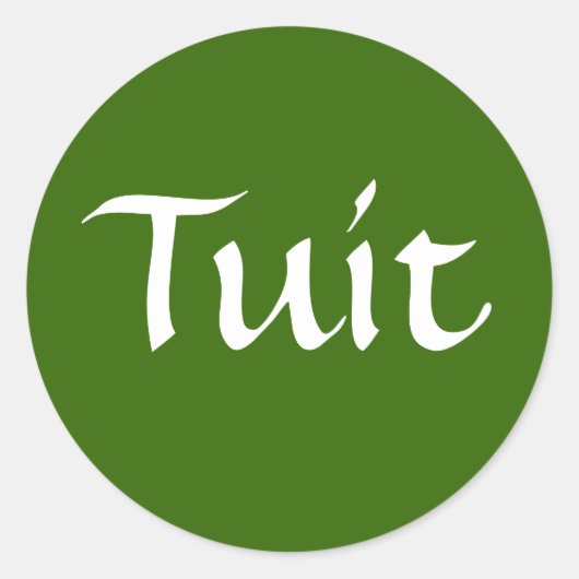 Olive Green Tuit Ronde Sticker (Voorkant)