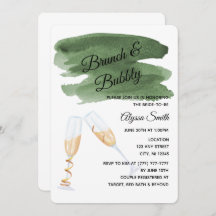 Olive Green Wash Bridal Show Invitation