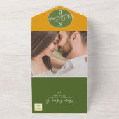 Olive Green Wedding All In One Uitnodiging (Buitenkant)