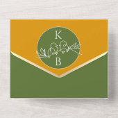 Olive Green Wedding All In One Uitnodiging (Achterkant)