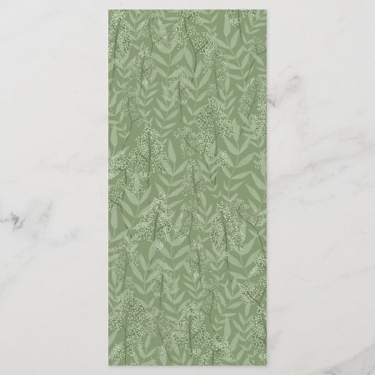 Olive Green Wedding Botanical Menu (Achterkant)