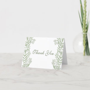 Olive Green Wedding  Botanisch Bedankkaart