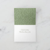 Olive Green Wedding  Botanisch Bedankkaart (Binnen)