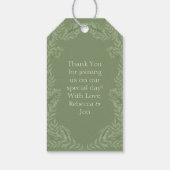 Olive Green Wedding Botanisch Cadeaulabel (Achterkant)