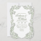 Olive Green Wedding Botanisch Kaart (Voorkant)