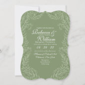 Olive Green Wedding  Botanisch Kaart (Voorkant)