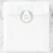Olive Green Wedding  Botanisch Ronde Sticker (Tas)