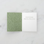 Olive Green Wedding  Botanische Foto Bedankkaart (Binnen)
