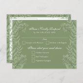 Olive Green Wedding  Briefkaart RSVP (Voorkant / Achterkant)