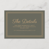 Olive Green Wedding Details Enclosure Kaart (Voorkant)