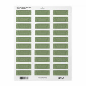Olive Green Wedding  Return Address Label (Full Sheet)