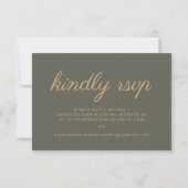 Olive Green Wedding Website Kindly RSVP Kaartje (Voorkant)