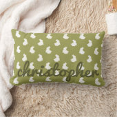 Olive Green Woodland Bunny Nursery Kussen (Deken)