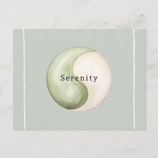 Olive Green Yin Yang Meditation Personalized Briefkaart (Voorkant)