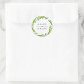 Olive Greenery Wreath Personalized Sticker (Tas)